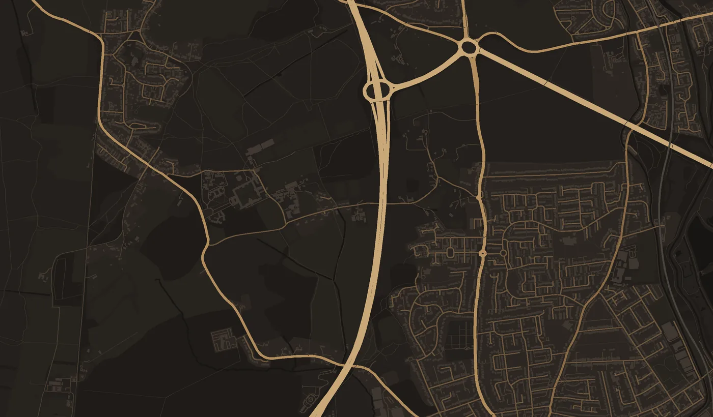 Map showing Huntsman Training Club on Hailey Lane, Hertford Heath, off the A10